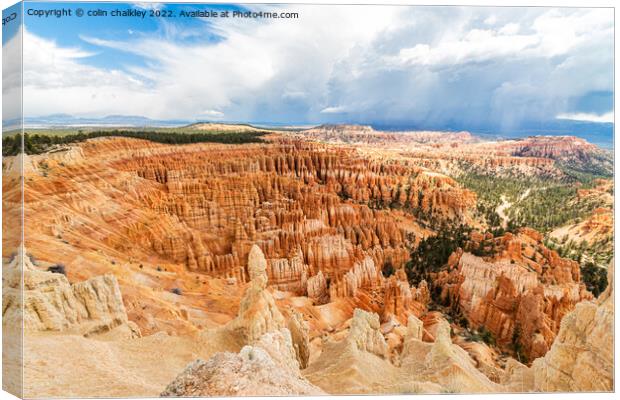 Storm Clouds in Bryce Canyon, Utah Canvas Print by colin chalkley