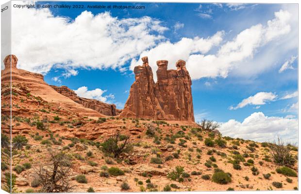The Chatty Sandstone Sisters Canvas Print by colin chalkley
