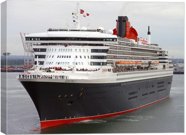Queen Mary 2 and the Jubilee Canvas Print by colin chalkley
