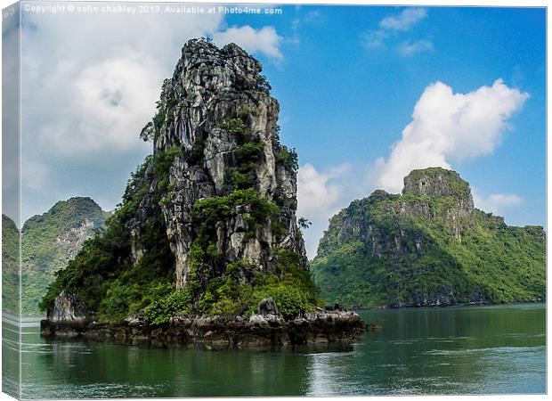 Halong Bay Rock Formation Canvas Print by colin chalkley
