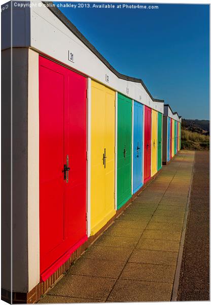 Exmouth Beach Huts Canvas Print by colin chalkley