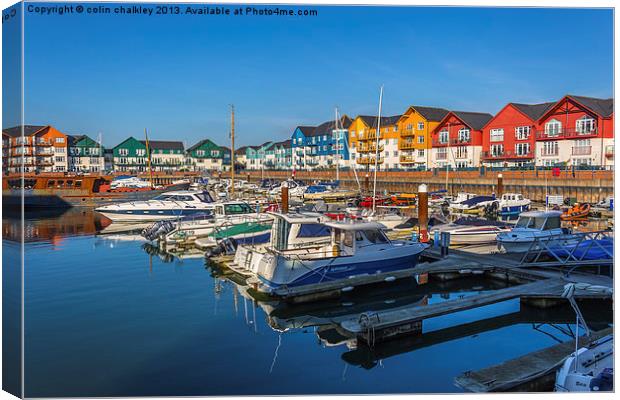 Exmouth Harbour - Lovely Day Canvas Print by colin chalkley