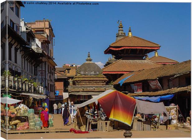 Kathmandu Street Scene Canvas Print by colin chalkley
