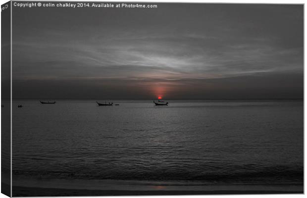 Thai Sunset Canvas Print by colin chalkley