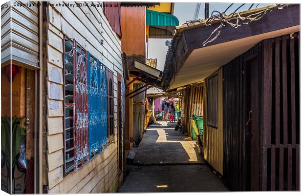 Side street of Koh Panyee, thailand Canvas Print by colin chalkley
