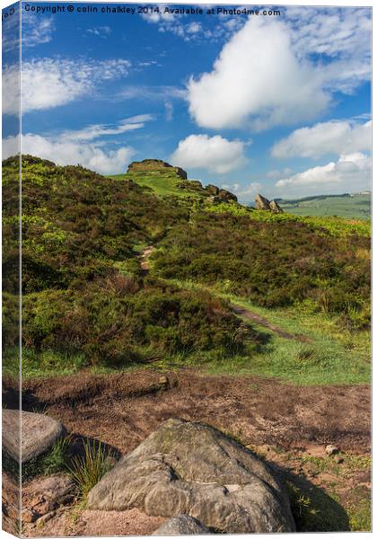 A Bright Sunny Day on Curbar Edge Canvas Print by colin chalkley
