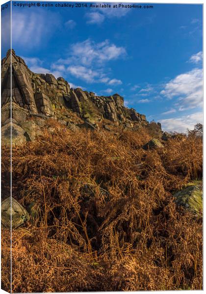 Stanage Edge in Debyshire Canvas Print by colin chalkley