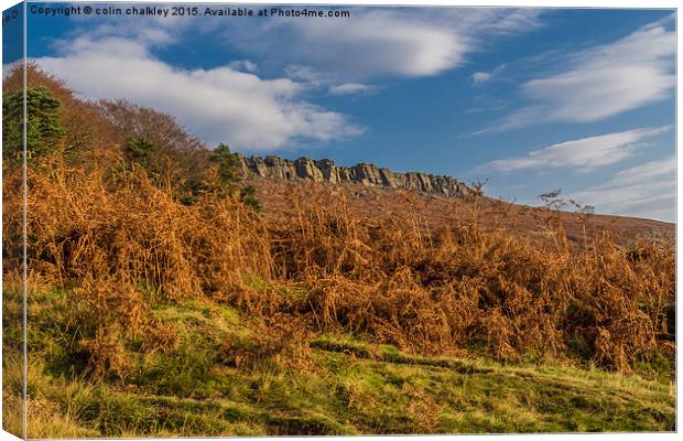 Stanage Edge in Debyshire Canvas Print by colin chalkley