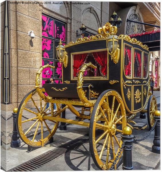 Gold State Coach - Grand Emperor Casino - Macao Canvas Print by colin chalkley