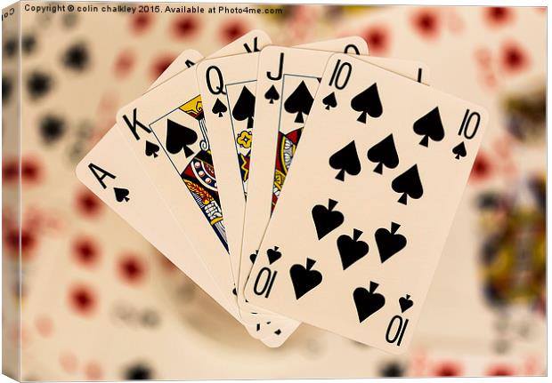 Royal Flush in Spades Canvas Print by colin chalkley