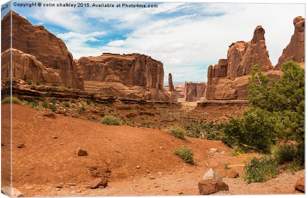  Landscape in Arches National Park Canvas Print by colin chalkley