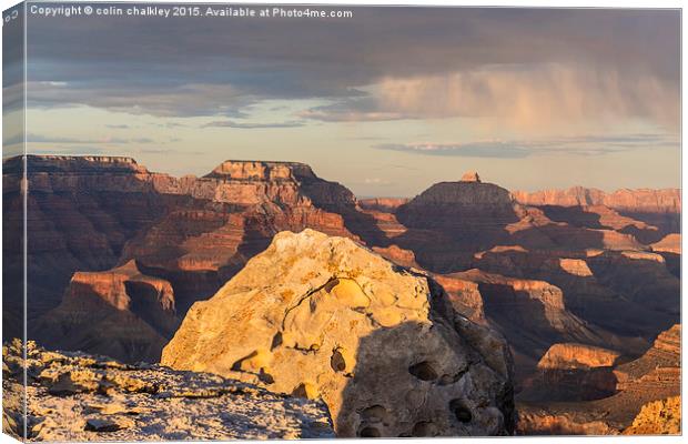 Sunset in the Grand Canyon - Southern Rim Canvas Print by colin chalkley
