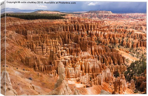  Bryce Canyon Park Hoodoos Canvas Print by colin chalkley