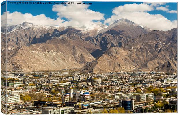  View Over Lhasa City Canvas Print by colin chalkley