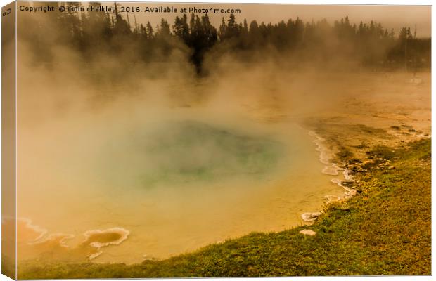 Artists Paint Pots - Yellowstone National Park Canvas Print by colin chalkley