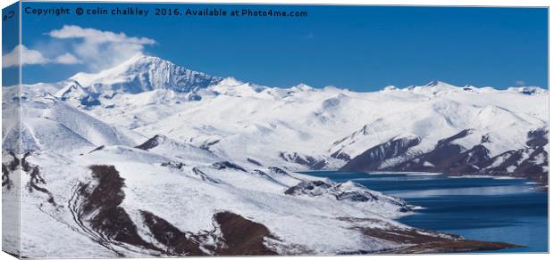 Yamdrok Lake - Tibet Canvas Print by colin chalkley