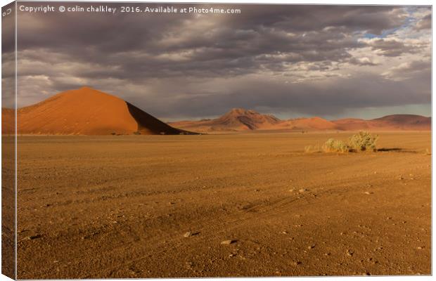 Sossusvlie Sand Dunes, Namib Desert Canvas Print by colin chalkley