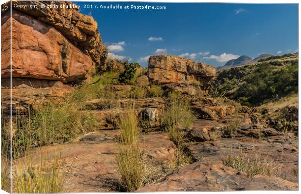 Pinnacle Rock Area Landscape - South Africa Canvas Print by colin chalkley