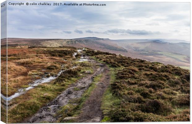 Peak District - Stanage Edge Canvas Print by colin chalkley