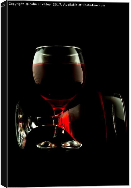 Two Glasses of Red Wine Canvas Print by colin chalkley