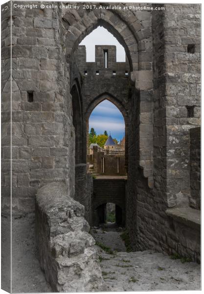 Enchanting Carcassonne Portals Canvas Print by colin chalkley