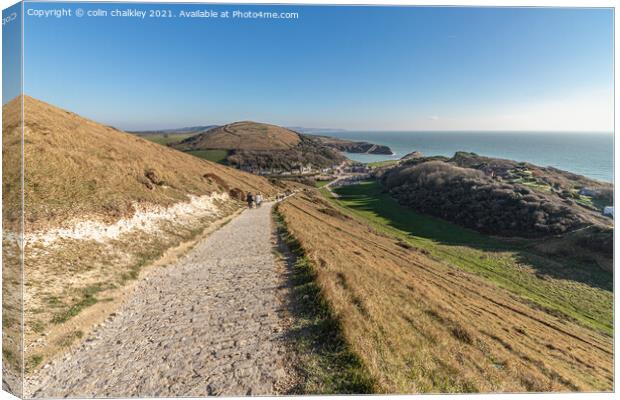 From Durdle Door to Lulworth Cove Canvas Print by colin chalkley