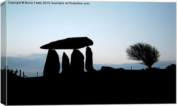 Pentre Ifan at Dawn Canvas Print by Barrie Foster