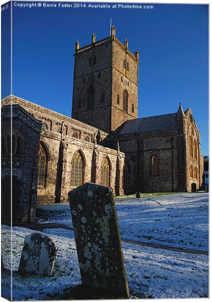St Davids Cathedral Pembrokeshire Canvas Print by Barrie Foster