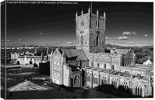 St Davids Cathedral and Palace Canvas Print by Barrie Foster