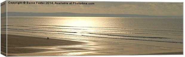 Newgale Winter Sun Canvas Print by Barrie Foster