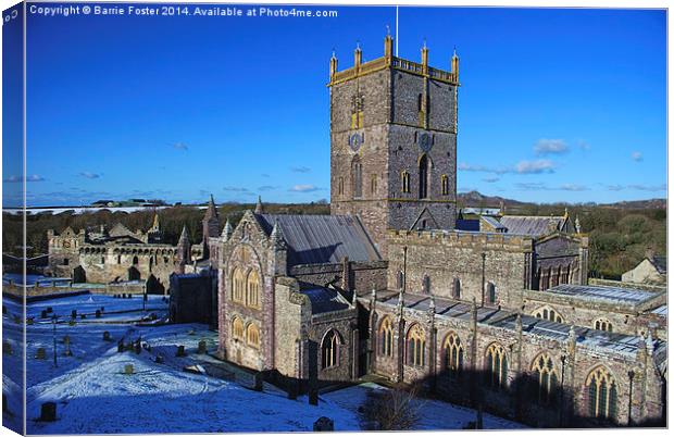 St Davids Cathedral & Palace Canvas Print by Barrie Foster