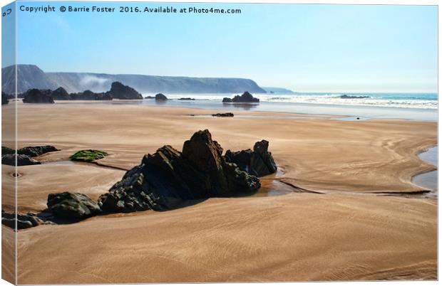 Marloes Sands Detail #1 Canvas Print by Barrie Foster