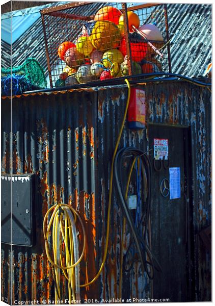 Wriggly Tin: Matt's Shed Canvas Print by Barrie Foster