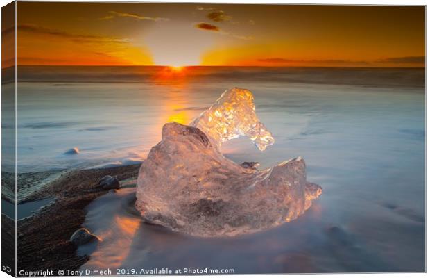 Ice Statues, on the beach. Canvas Print by Tony Dimech