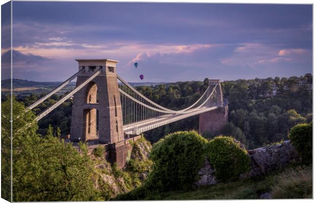Clifton Suspension Bridge and hot air balloons Canvas Print by Leighton Collins