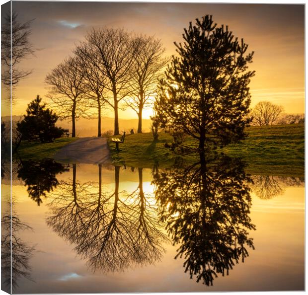 Sunset and silhouettes Canvas Print by Leighton Collins