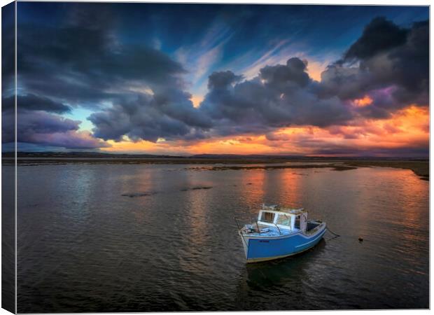Fishing boat in Penclawdd Canvas Print by Leighton Collins