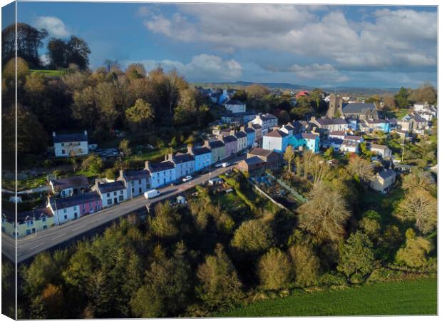 Drone view of Llandeilo in Carmarthenshire Canvas Print by Leighton Collins