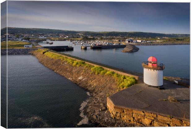 Burry Port Lighthouse and marina Canvas Print by Leighton Collins
