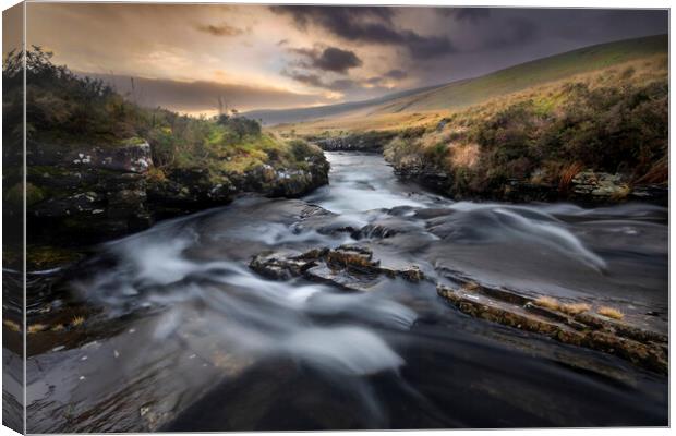 Dusk at the River Tawe Canvas Print by Leighton Collins