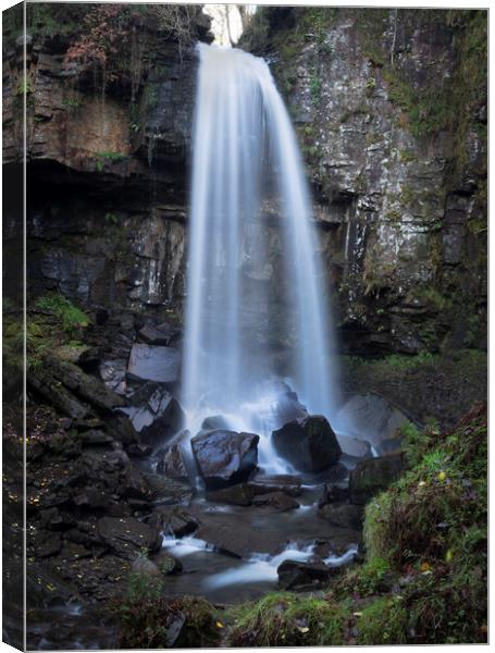 Melincourt waterfall in full flow Canvas Print by Leighton Collins