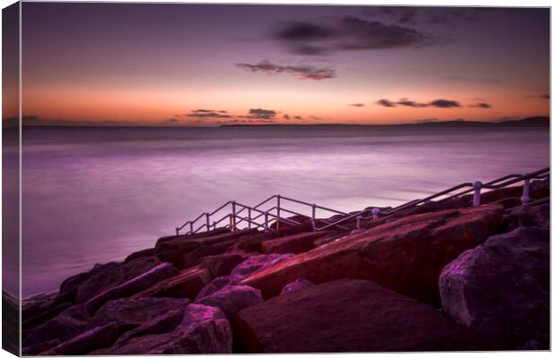 Sunset at Aberavon Beach Canvas Print by Leighton Collins