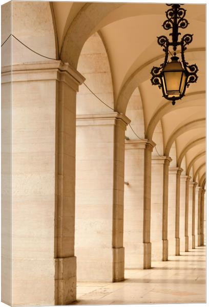 An arched walkway in Lisbon Canvas Print by Leighton Collins