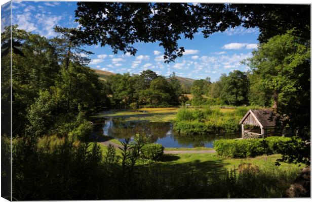 Craig y Nos Country park lake Canvas Print by Leighton Collins