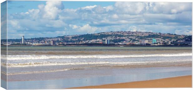 Swansea in a heat haze Canvas Print by Leighton Collins