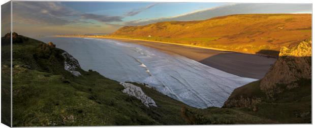 Rhossili Bay on the Gower peninsula Canvas Print by Leighton Collins