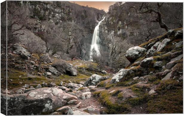 Aber Falls in North Wales Canvas Print by Leighton Collins