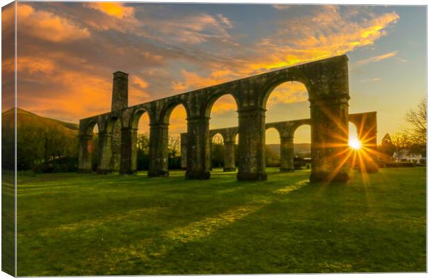 The arches at the former Ynysgedwen Iron Works Canvas Print by Leighton Collins