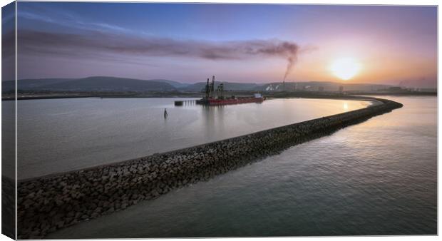 Ship loading at Port Talbot Canvas Print by Leighton Collins