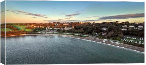 A panorama of Langland Bay Canvas Print by Leighton Collins